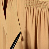 1940s Tan Rayon Crepe Dress with Full Flower Corsage