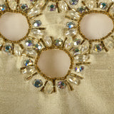 Medium 1960s Beaded Ivory Gold Shift Dress