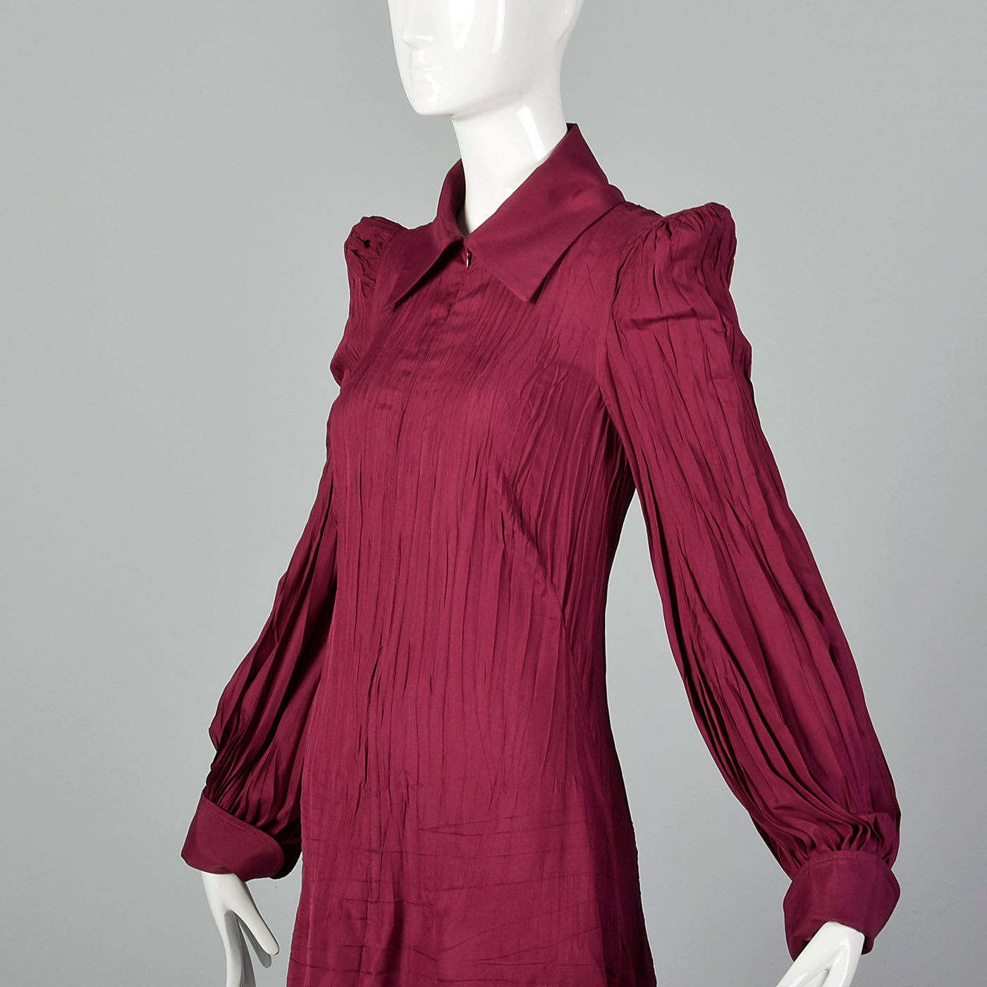 2010s Pleated Magenta Dress