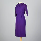 1950s Purple Knit Pencil Dress