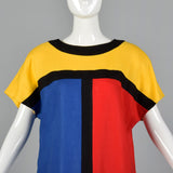 1980s Cocoon Dress in Mondrian Style