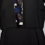 1960s Black and Floral Dress Set