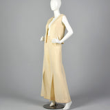 1970s Cream Wool Vest with Palazzo Pants