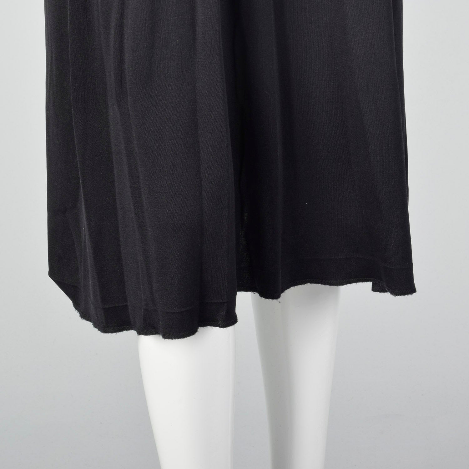 Large Cacharel Black Silk Jersey Dress with Vegan Leather Waist Band