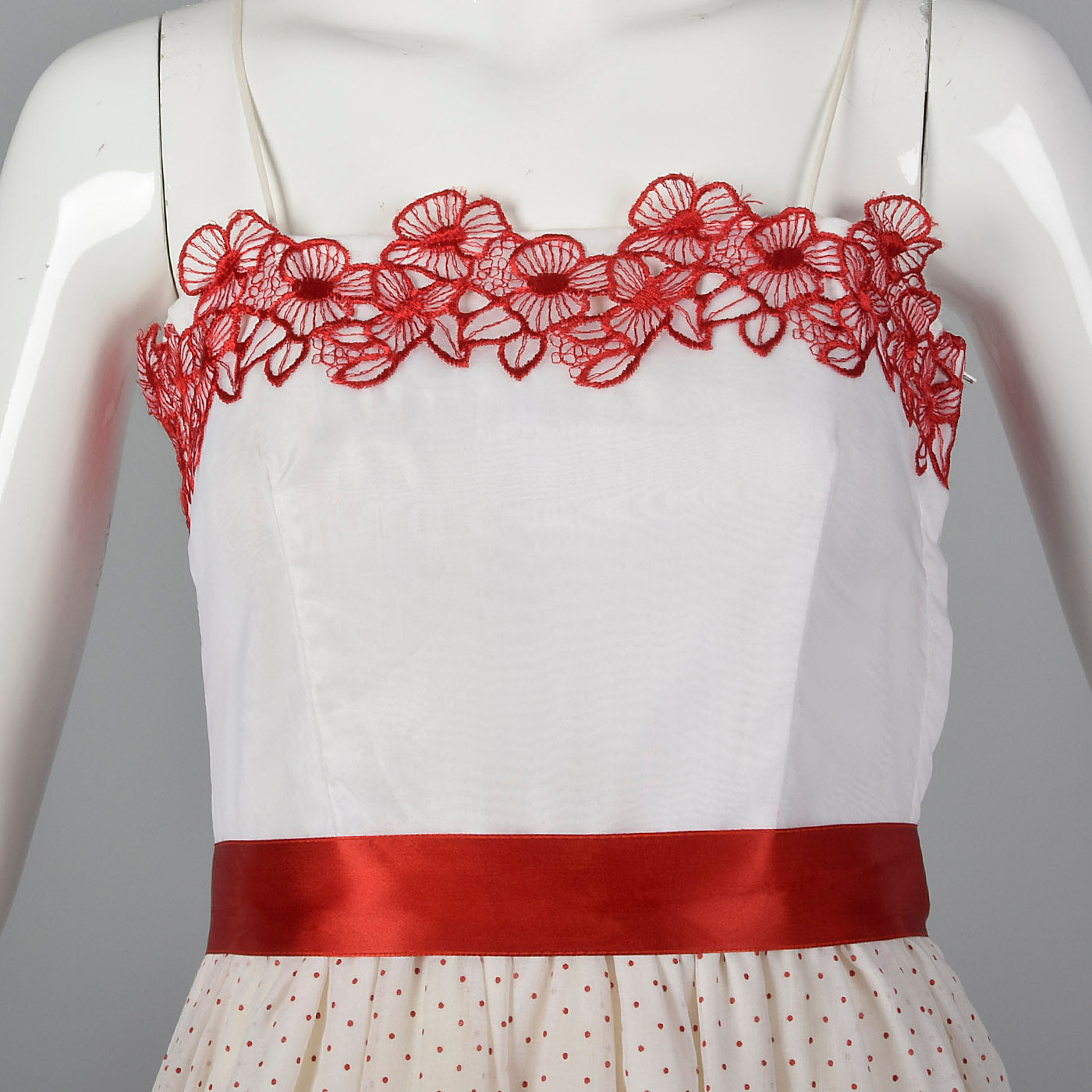 1970s Polka Dot Prom Dress