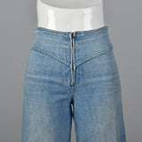 1970s Bell Bottom Cotton Denim Zip Front jeans