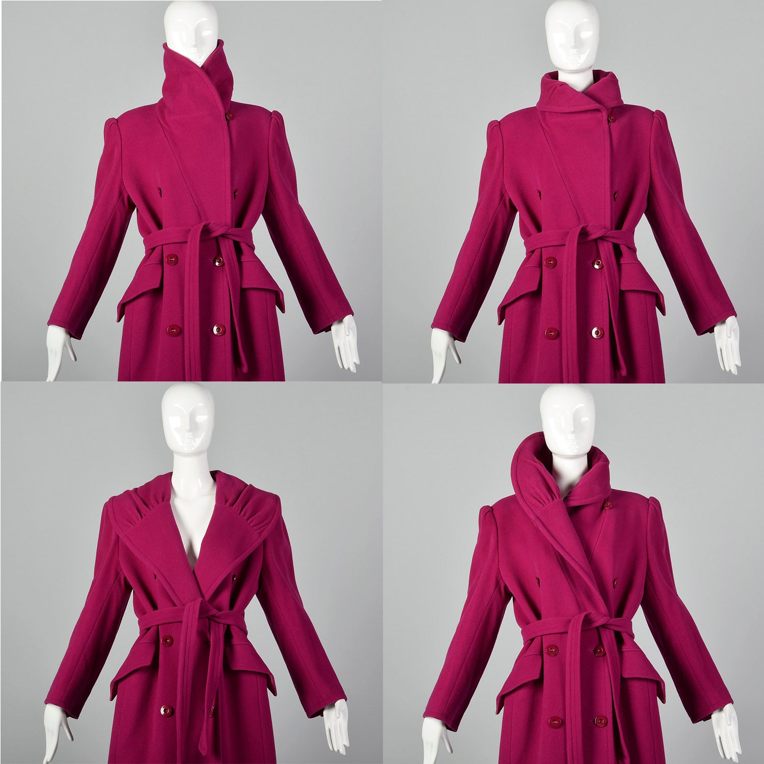 Medium 1980s Dramatic Pink Trench Coat