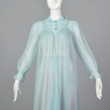 1950s Blue Nightgown and Peignoir Set