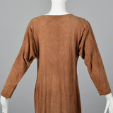2000s Brown Suede Leather Dress