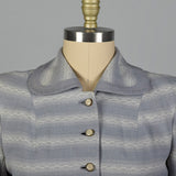 1950s Blue and White Stripe Fitted Blazer