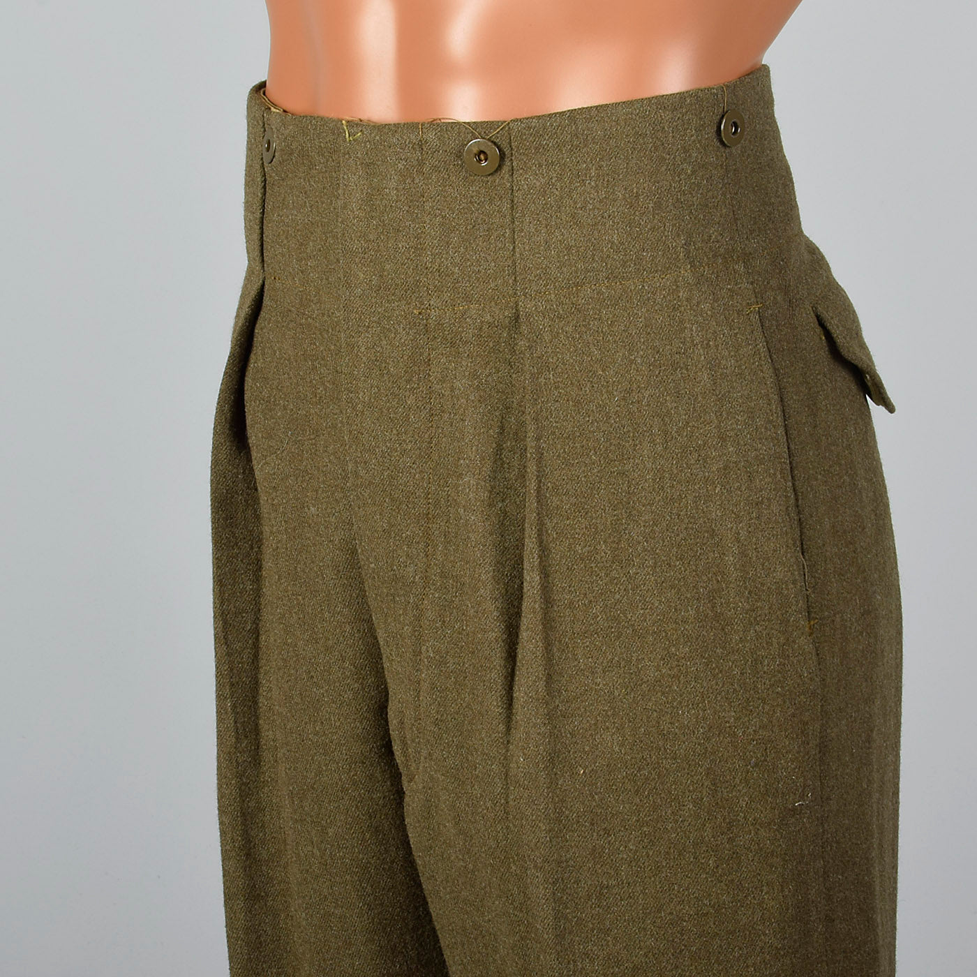 1950s Green Military Pant