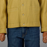 1950s Mens Gold and Cream Textured Check Jacket