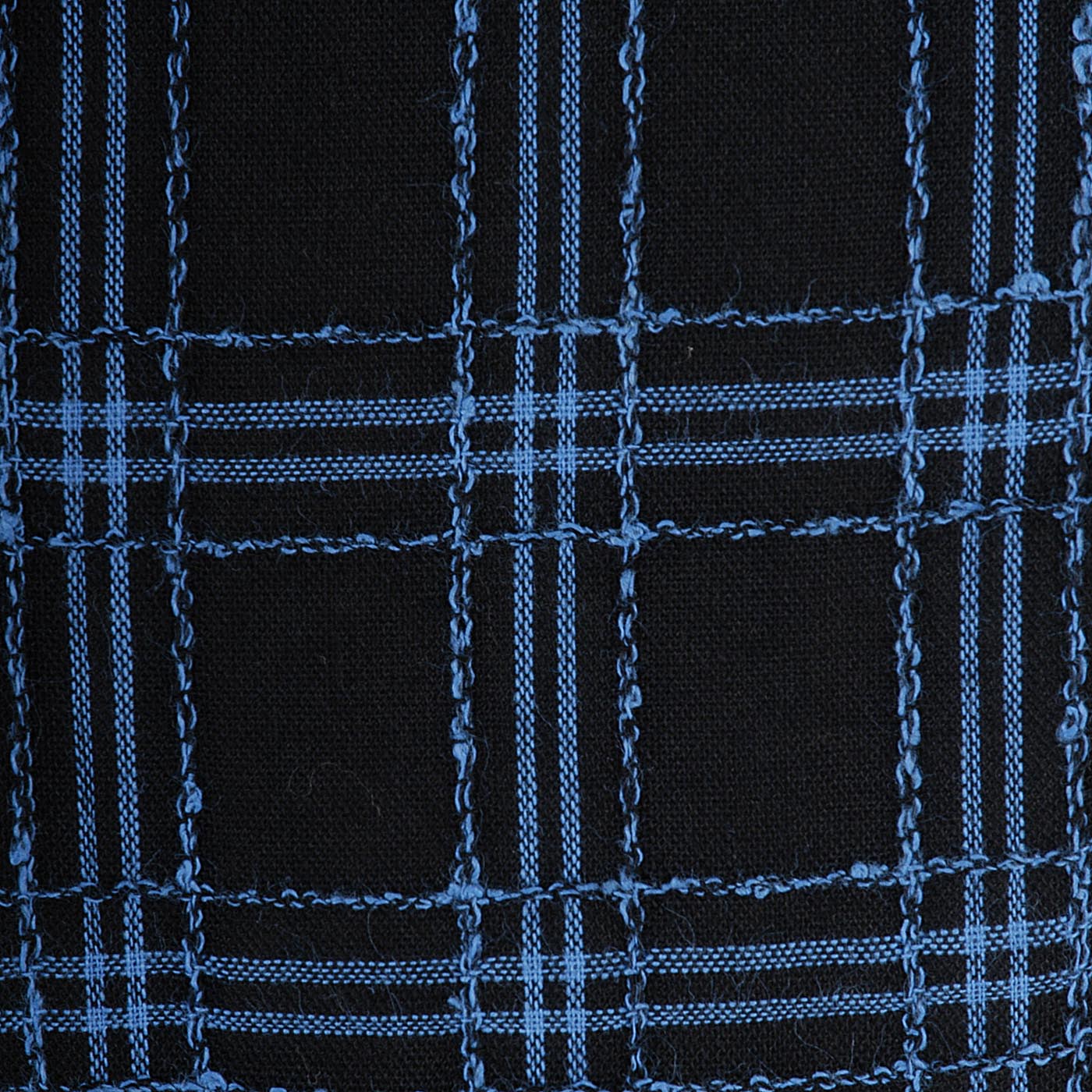 1950s Black Party Dress with Blue Windowpane Plaid