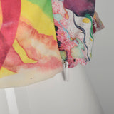 Alberto Makali Multi-Color Abstract Print Stretch Top and Matching Jean Jacket Set