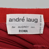 Small 1970s André Laug for Audrey Red Lace Pleated Skirt