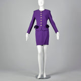 1980s Louis Feraud Purple Skirt Suit