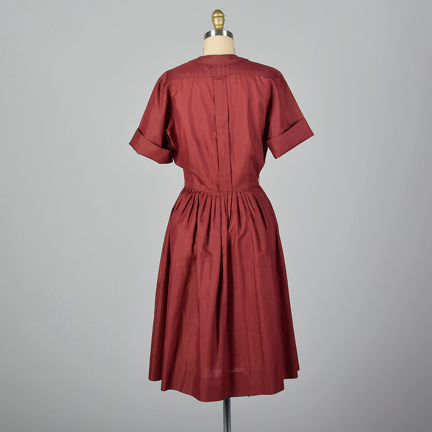 1960s Burgundy Shirt Dress