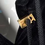 1990s Sonia Rykiel Loose Black Velvet Hooded Coat