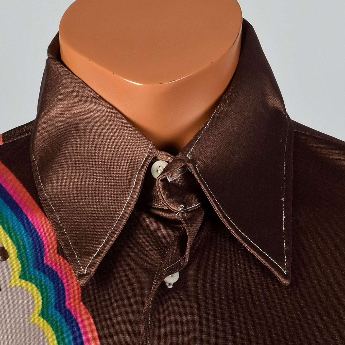 1970s Nik Nik Rainbow Cameo Disco Shirt