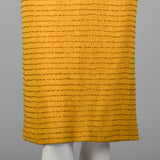 1960s Yellow Silk Dress with Beads