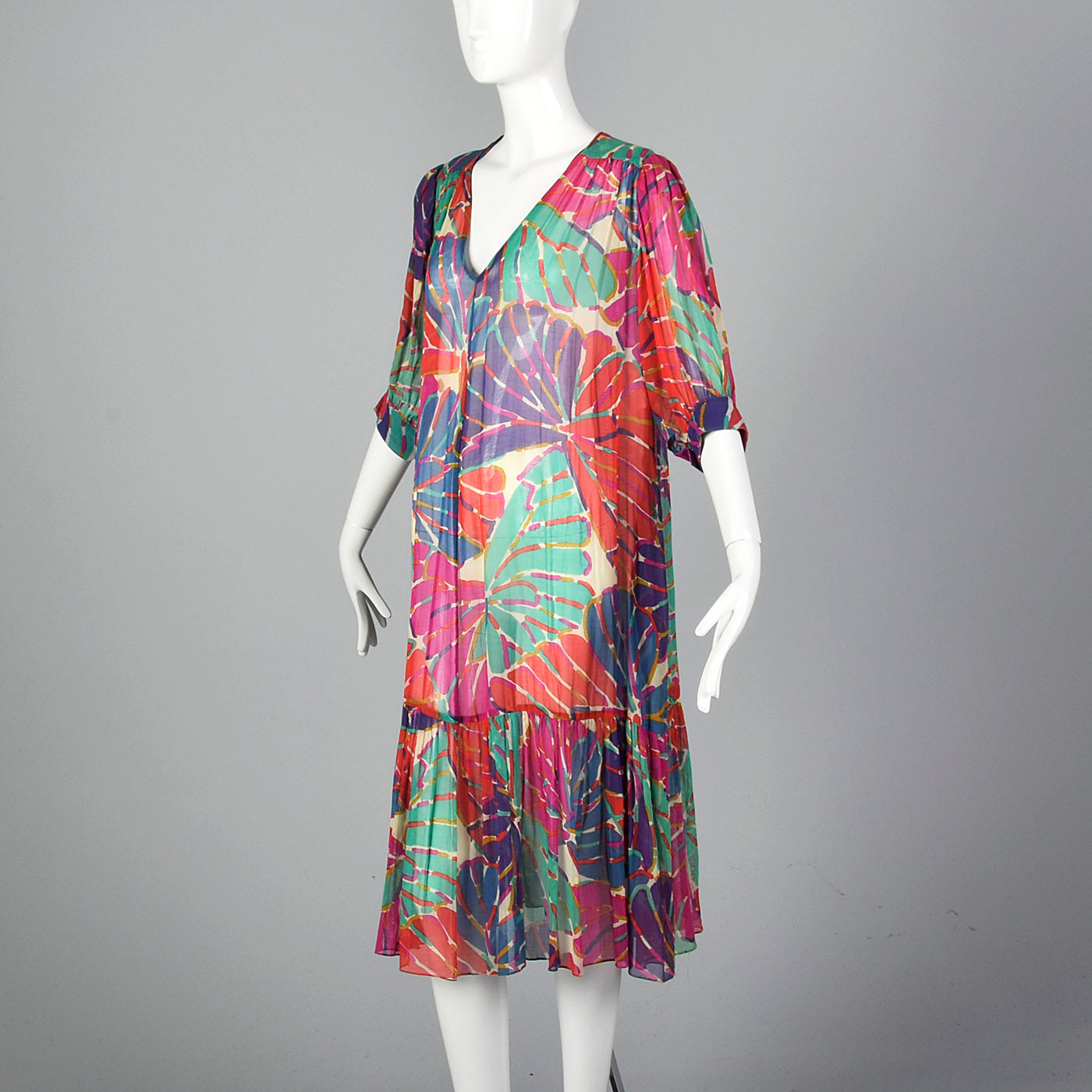 XL Ted Lapidus Boutique Sheer Floral Dress