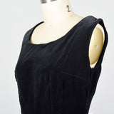 1950s Black Velvet Jumper Dress