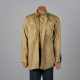 1940s WW2 Khaki Uniform Shirt with Honorable Discharge Patch