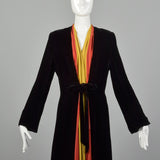 1940s Velvet Color Block Dressing Gown