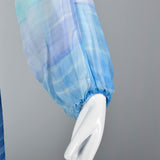 Beautiful Blue Travilla Maxi Dress with Sunset Design