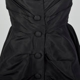 1940s Christian Dior Black Silk Evening Dress