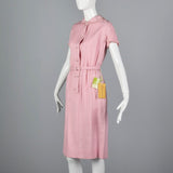 1960s Deadstock Pink Linen Dress