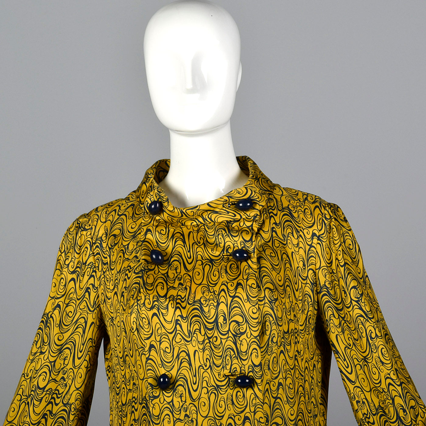 1960s Psychedelic Print Coat Dress