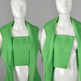 Medium Geoffrey Beene 1960s Green Zip Front Dress