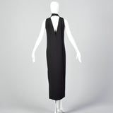 Small Galanos Late 1970s Minimalist Black Pencil Dress