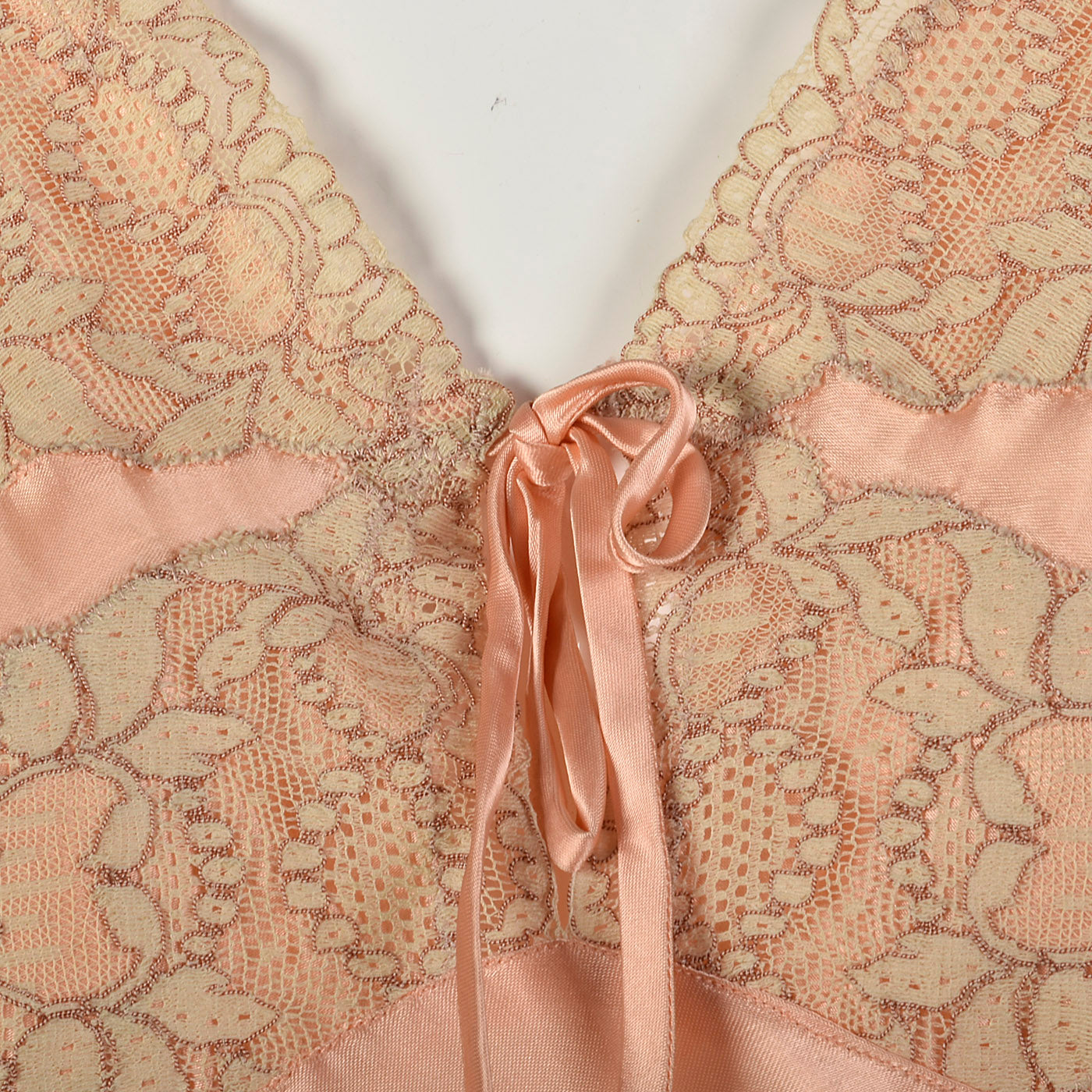 1930s Pink Satin Nightgown with Front Pocket