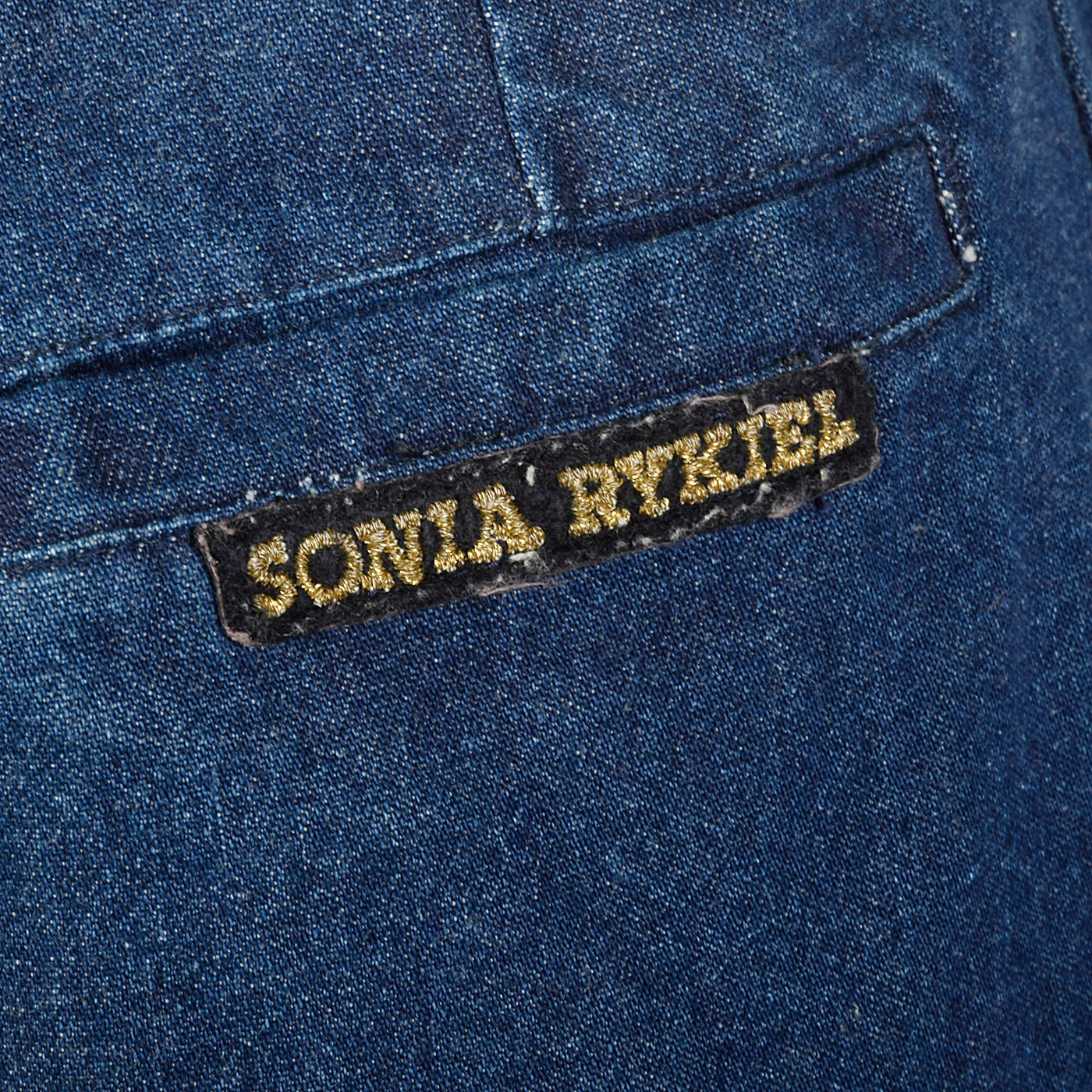 1990s Sonia Rykiel Pleated Jeans with Black Satin Waistband