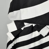 Small 1960s L'Aiglon Dress Black and White Striped Op Art Blouson Sleeveless Summer