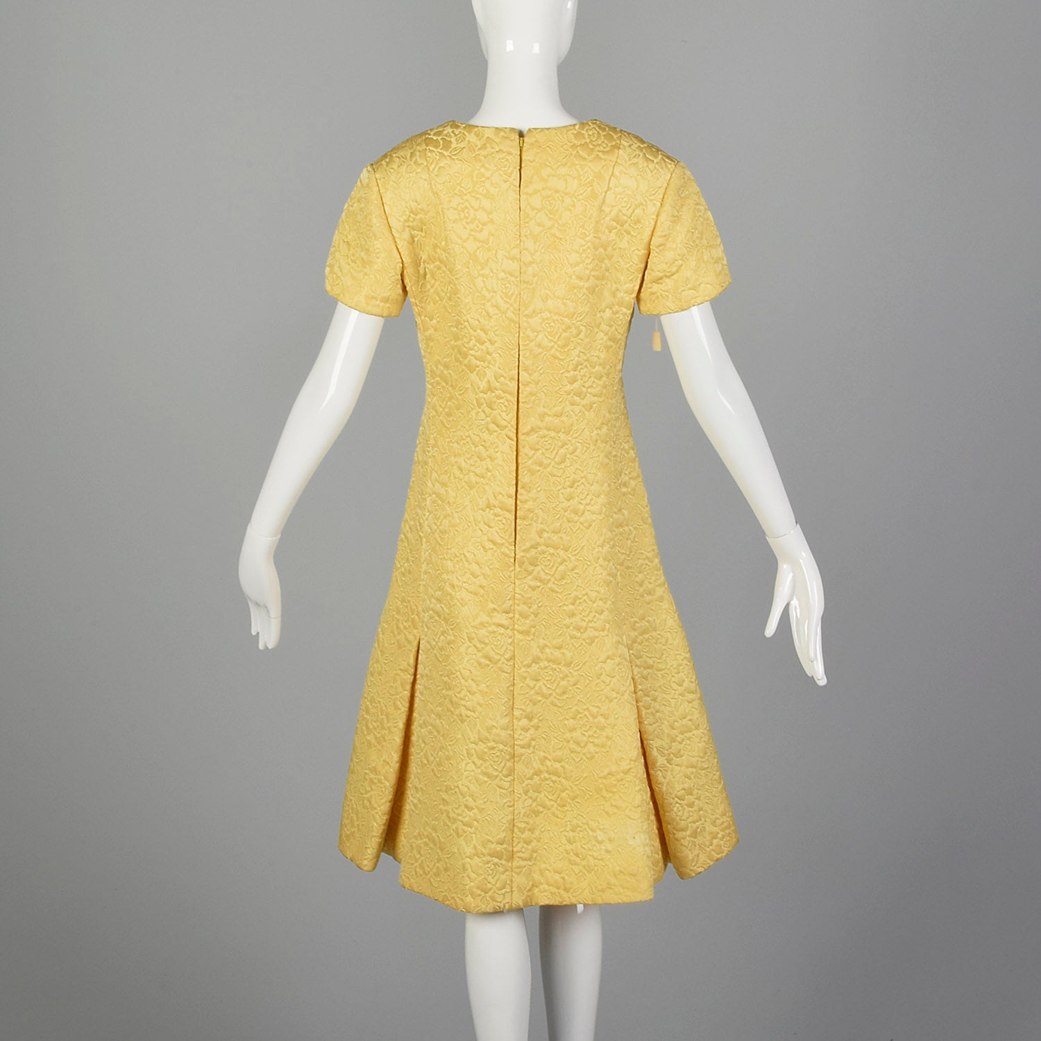 1960s Christian Dior Yellow Brocade Shift Dress