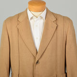 Large 1980s Norfolk Jacket Tan Belted Camel Hair Coat