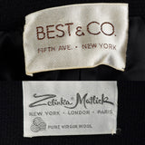 1960s Black Double Breasted Coat with Mink Collar