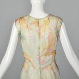 Medium 1970s Ferdinando Sarmi Gown Watercolor Print Evening Formal