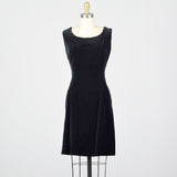 1950s Black Velvet Jumper Dress