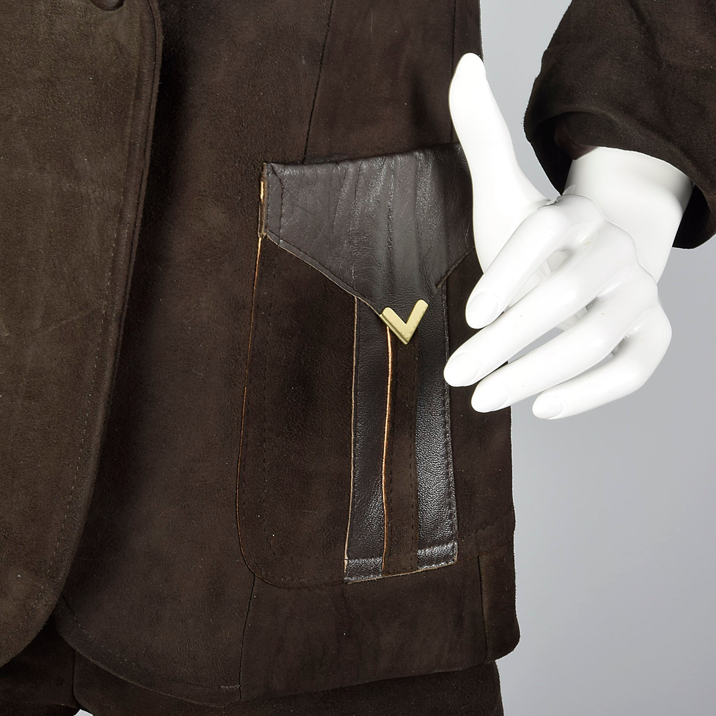 1970s Brown Suede Leather Suit