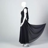 Small 1990s Black Halter Dress