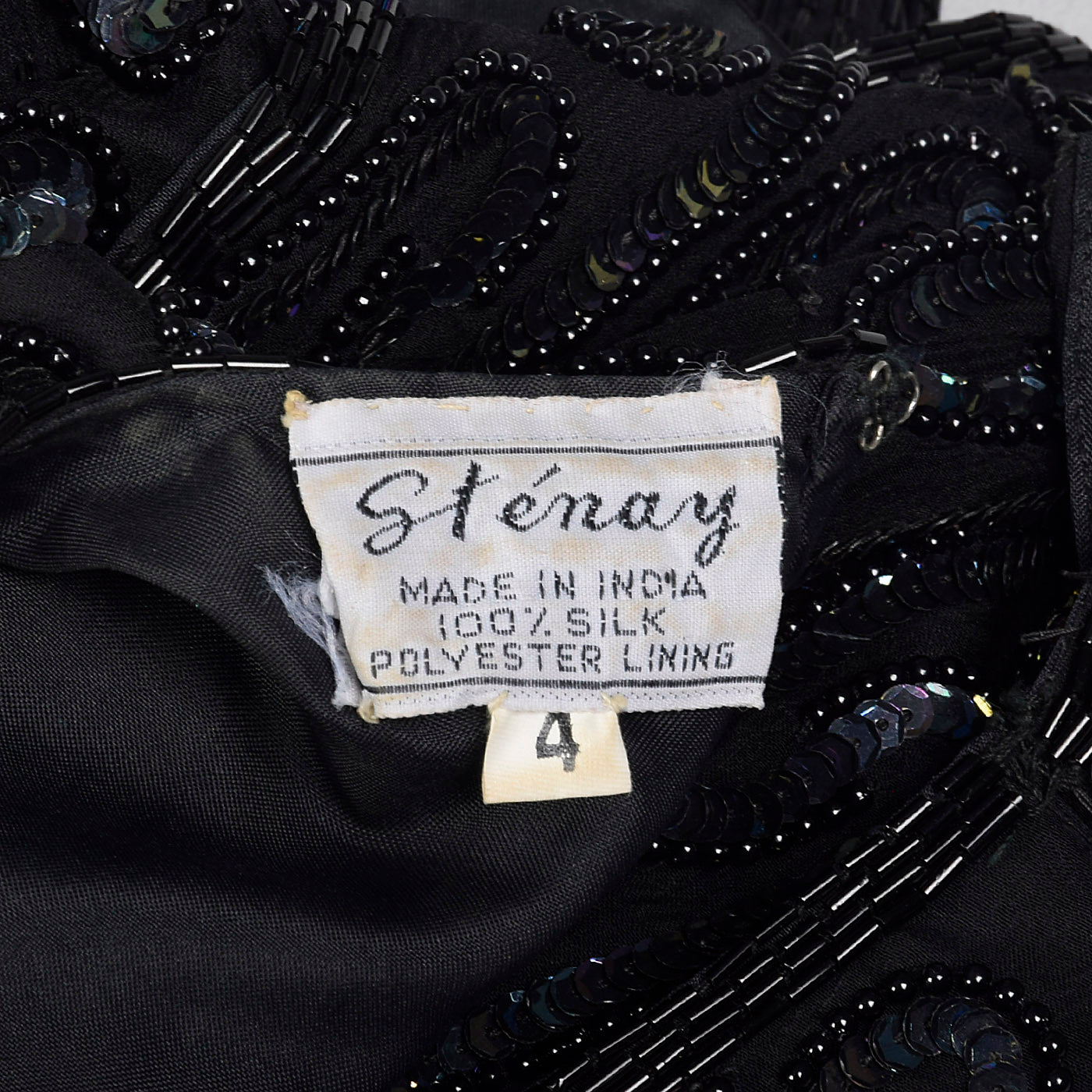 1990s Black Beaded Cocktail Dress