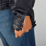 Large Battaglia 1980s Rockabilly Navy Leather Jacket