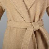 1970s Classic Wrap Coat in Tan Wool