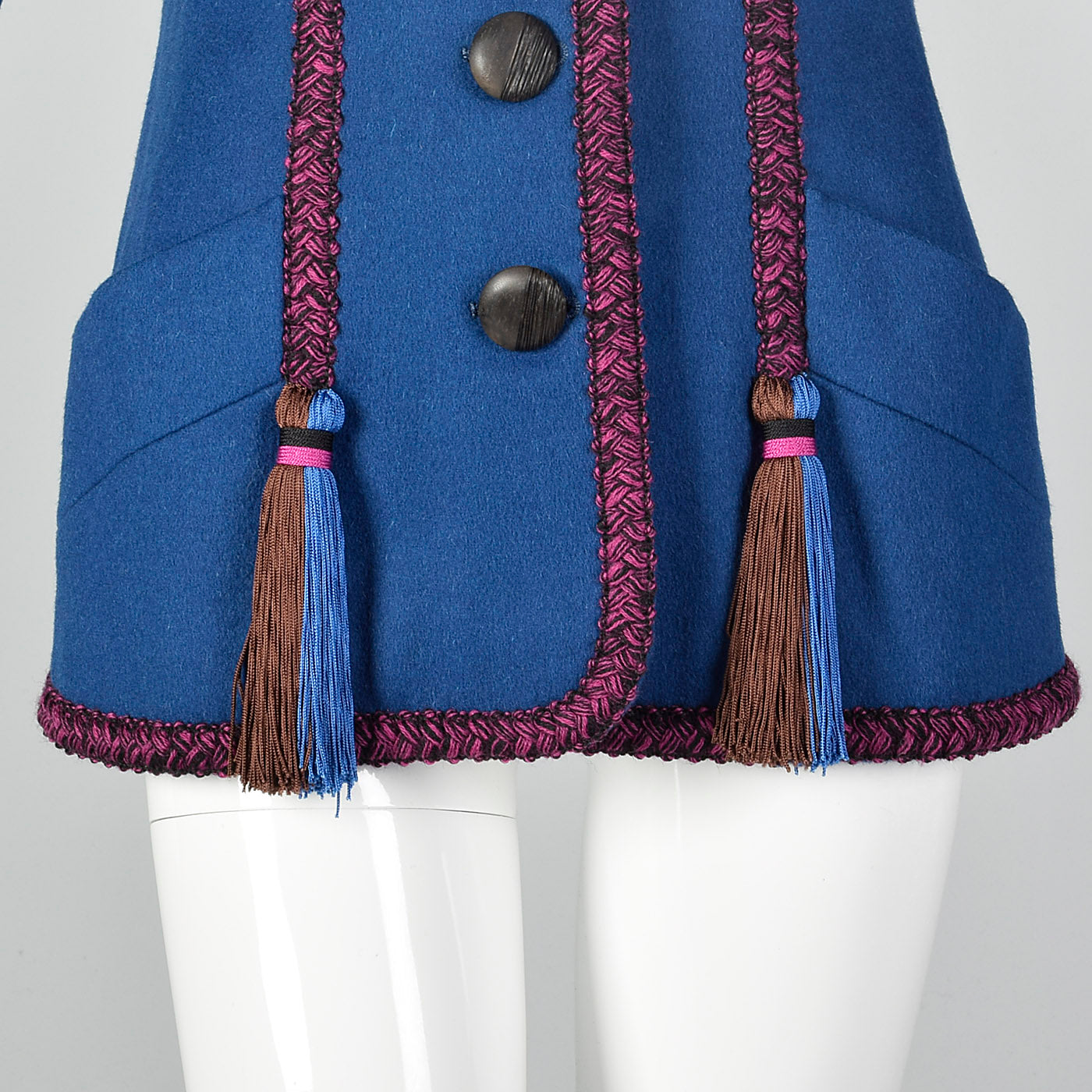 1980s Yves Saint Laurent Rive Gauche Blue Wool Jacket