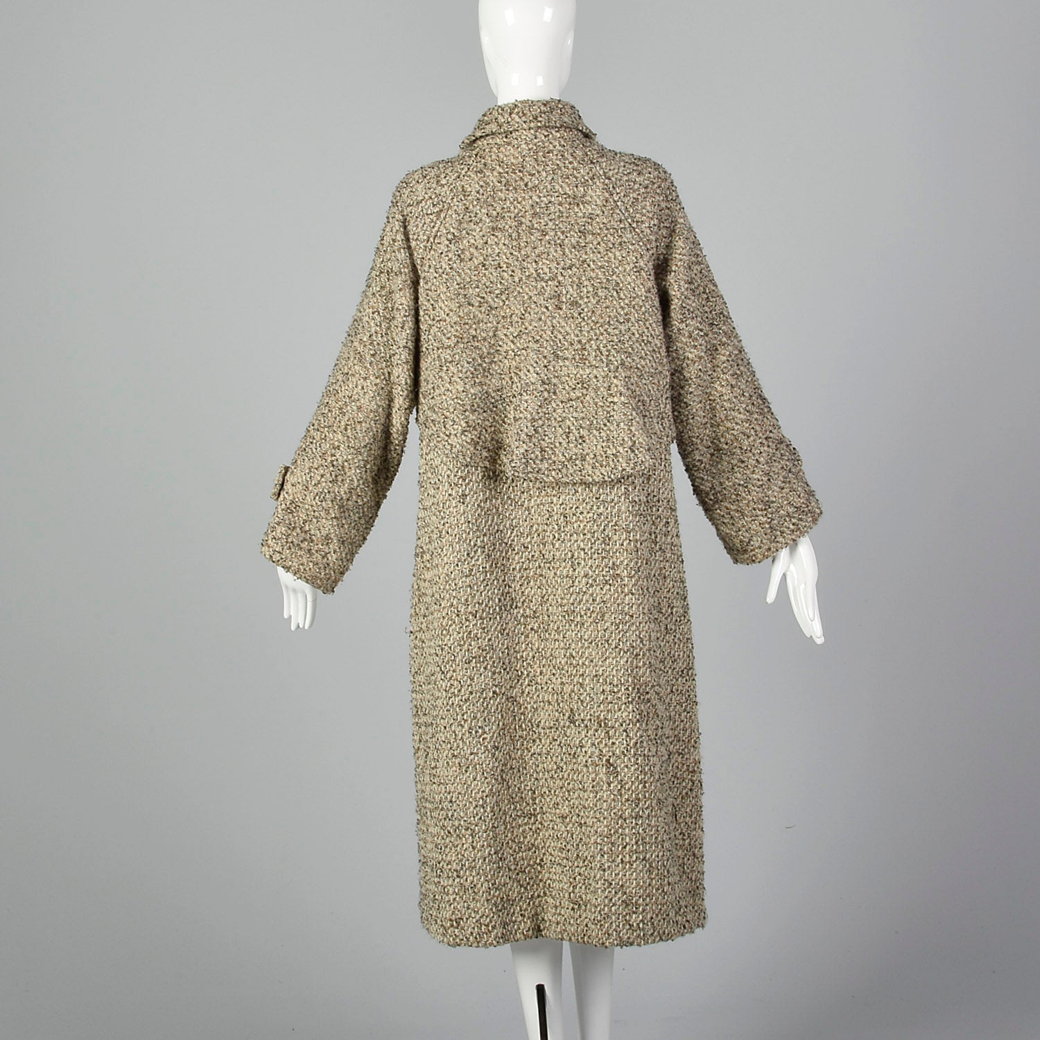 Large Geoffrey Beene for Gallant 1970s Tweed Coat