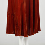 Small 1930s Silk Velvet Dress Tawny Glamorous Beaded Evening Gown Old Hollywood